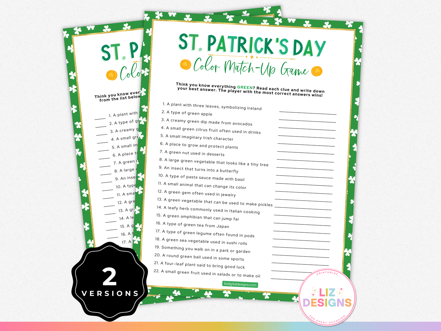 St. Patrick's Day Color Match-Up Game