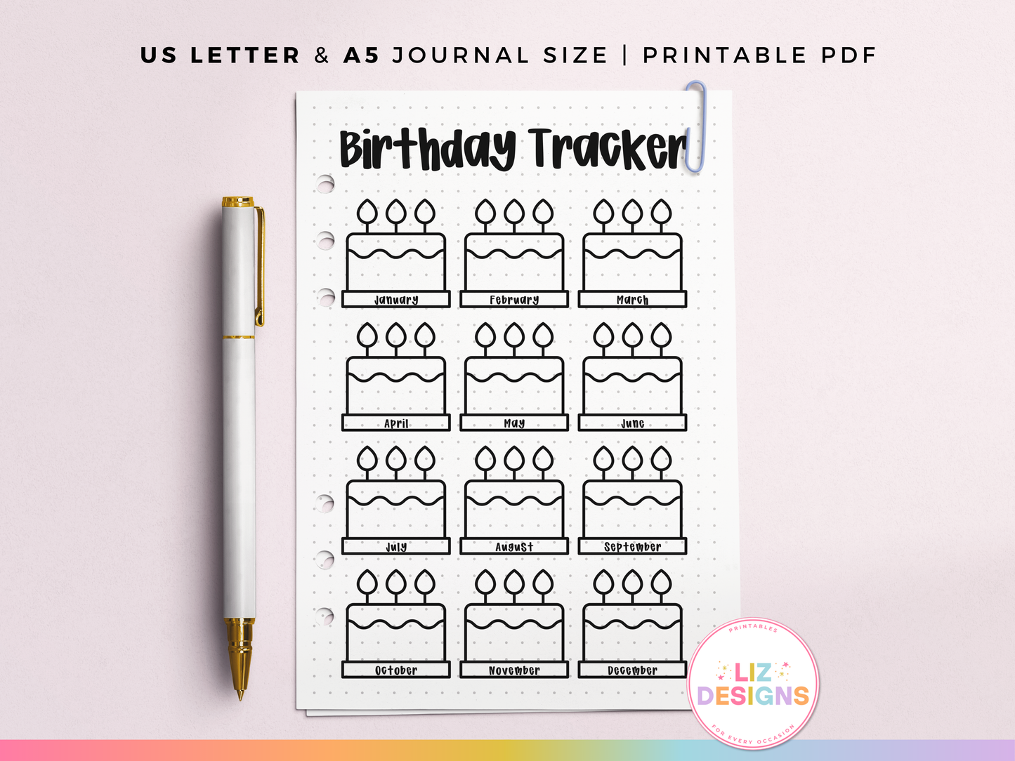 Birthday Tracker (Planner Insert)