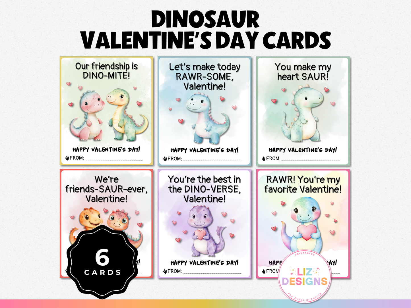 Dinosaur Valentine's Day Cards