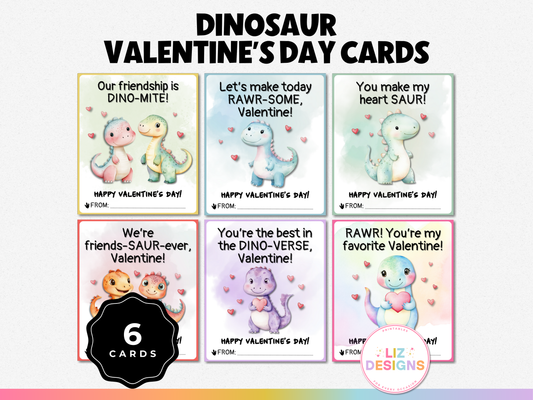 Dinosaur Valentine's Day Cards