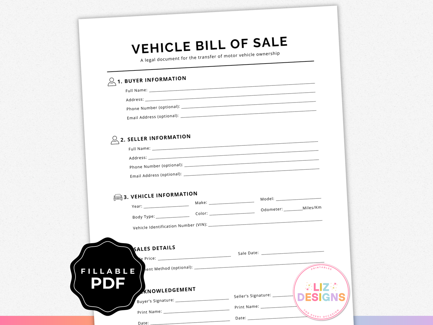 Vehicle Bill of Sale
