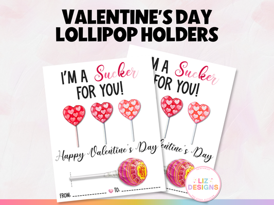 Valentine's Day Lollipop Holder Cards