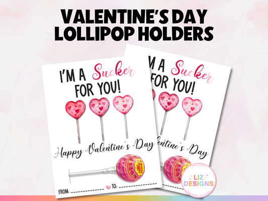 Valentine's Day Lollipop Holder Cards