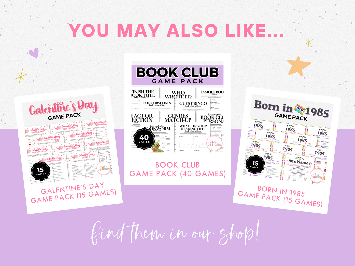 Birthday Games for Her Party Game Pack