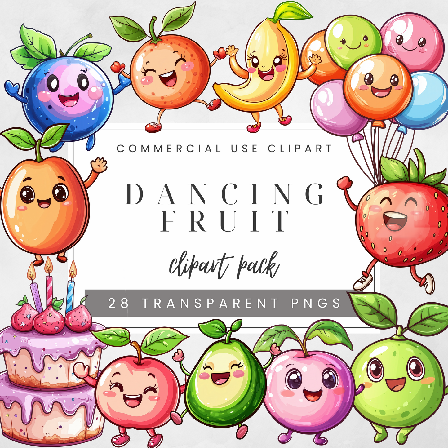 Dancing Fruit Clipart Pack