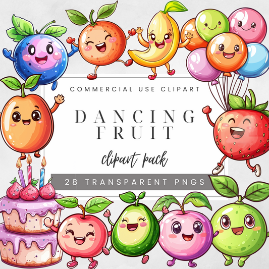 Dancing Fruit Clipart Pack