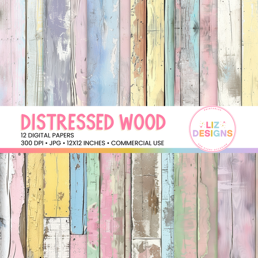Distressed Wood Digital Papers