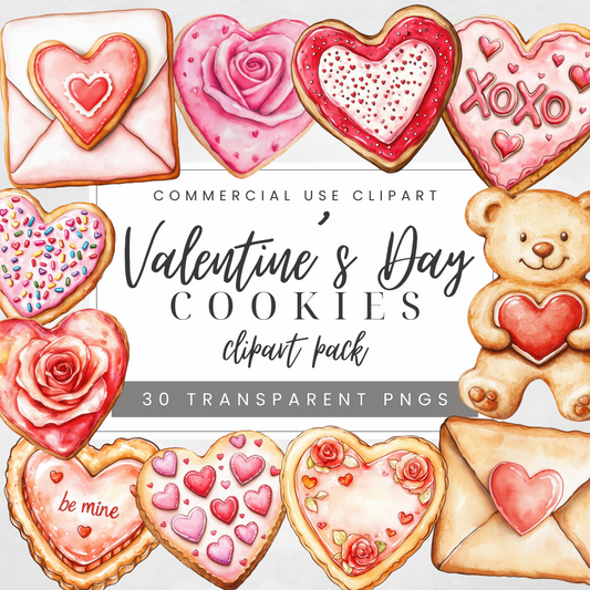 Valentine's Day Cookies Clipart Pack