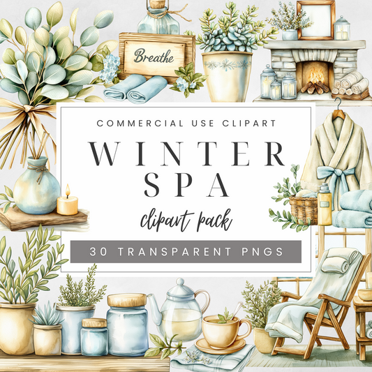 Winter Spa Clipart Pack