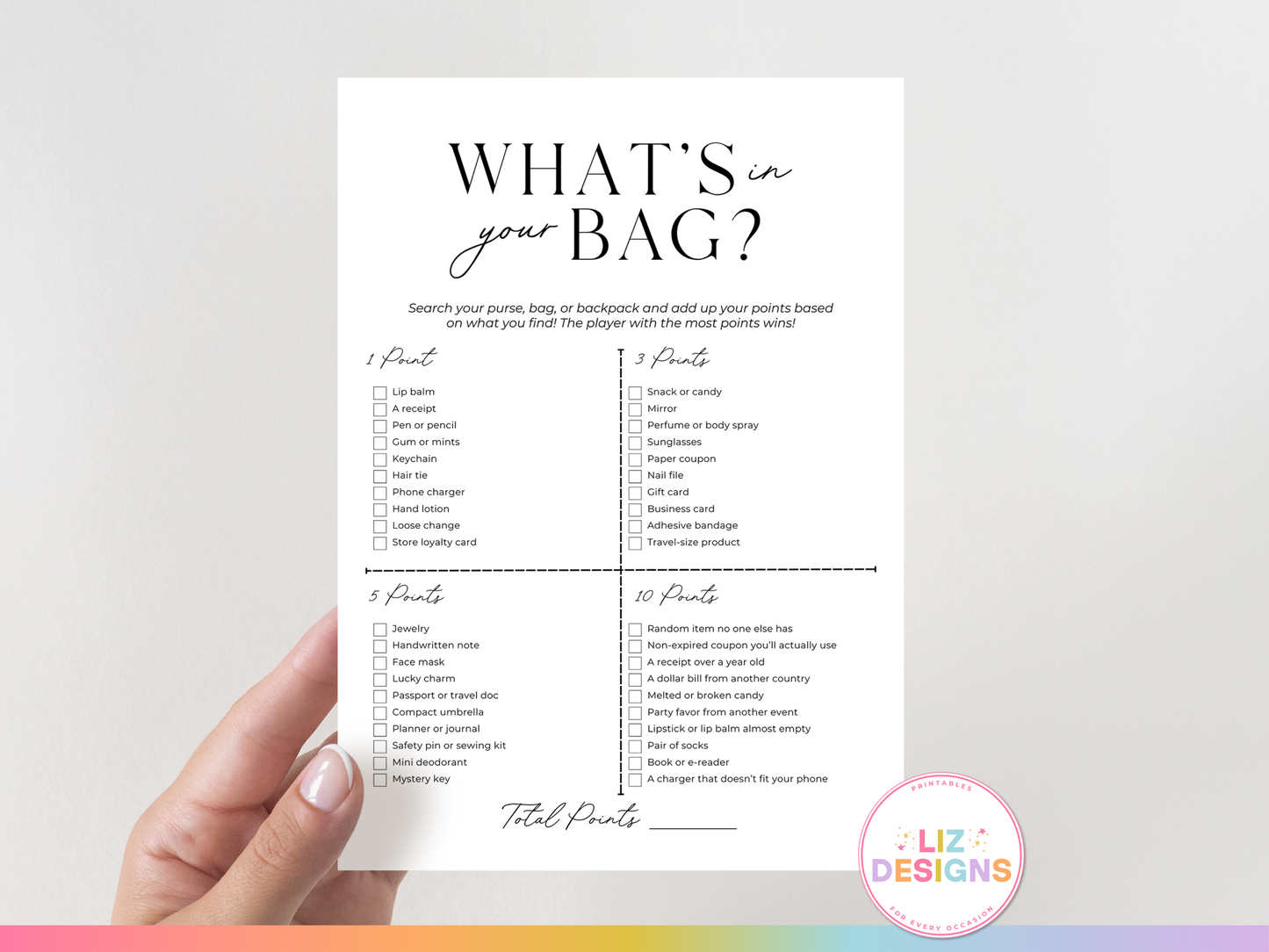 What's in Your Bag? - Birthday Party Game