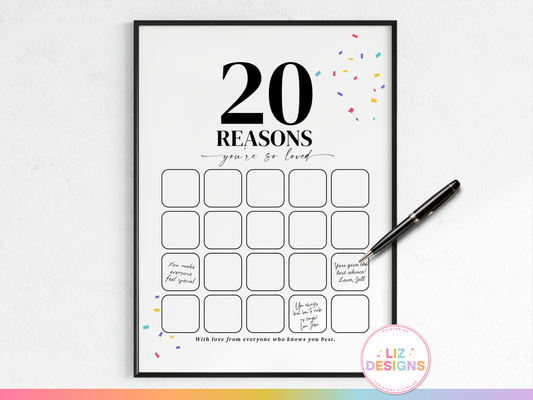 20 Reasons You're So Loved - Birthday Keepsake