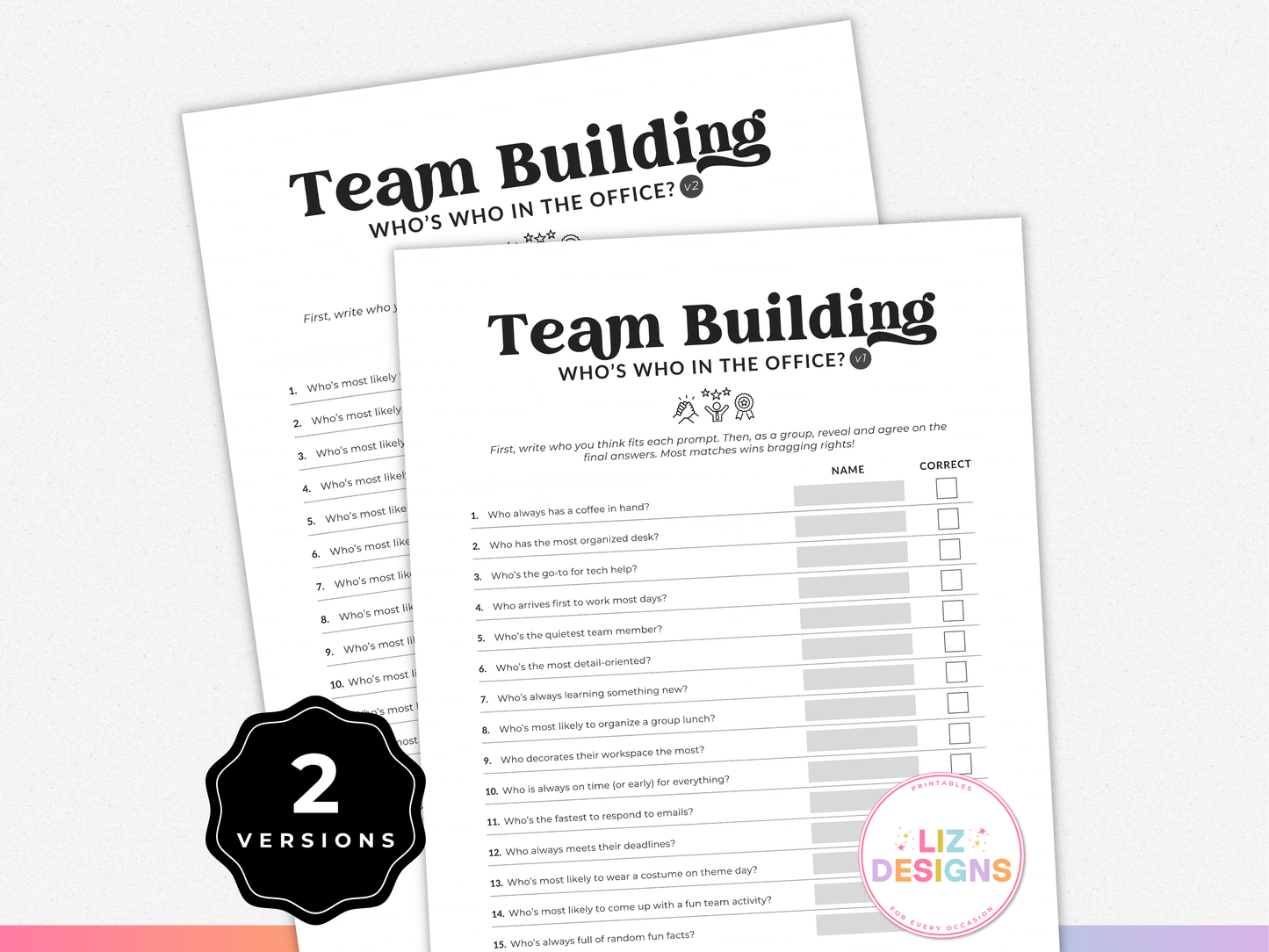 Team Building "Who's Who in the Office?" Game