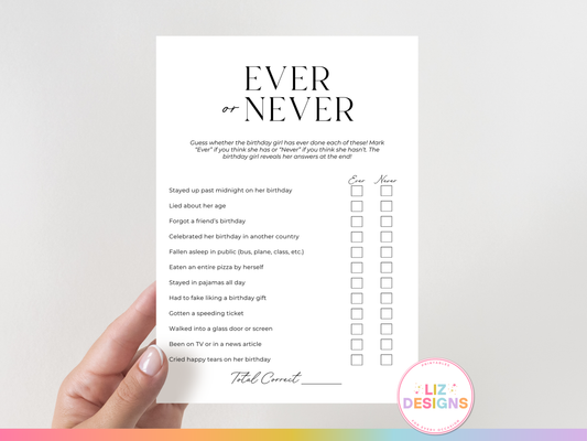 Ever or Never - Birthday Girl Edition