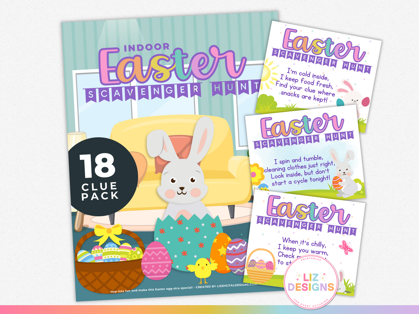 Easter Indoor Scavenger Hunt Cards
