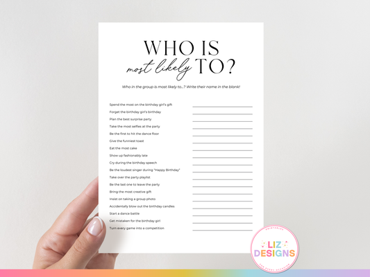 Who is Most Likely To? - Birthday Girl Edition