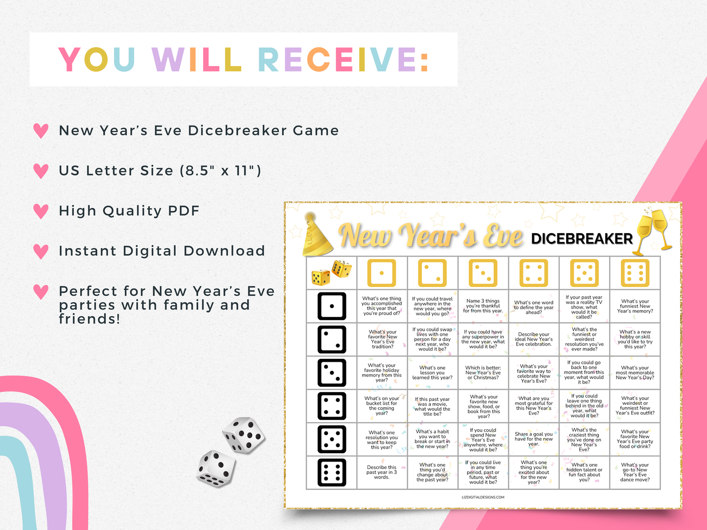New Year's Eve Dicebreaker Game
