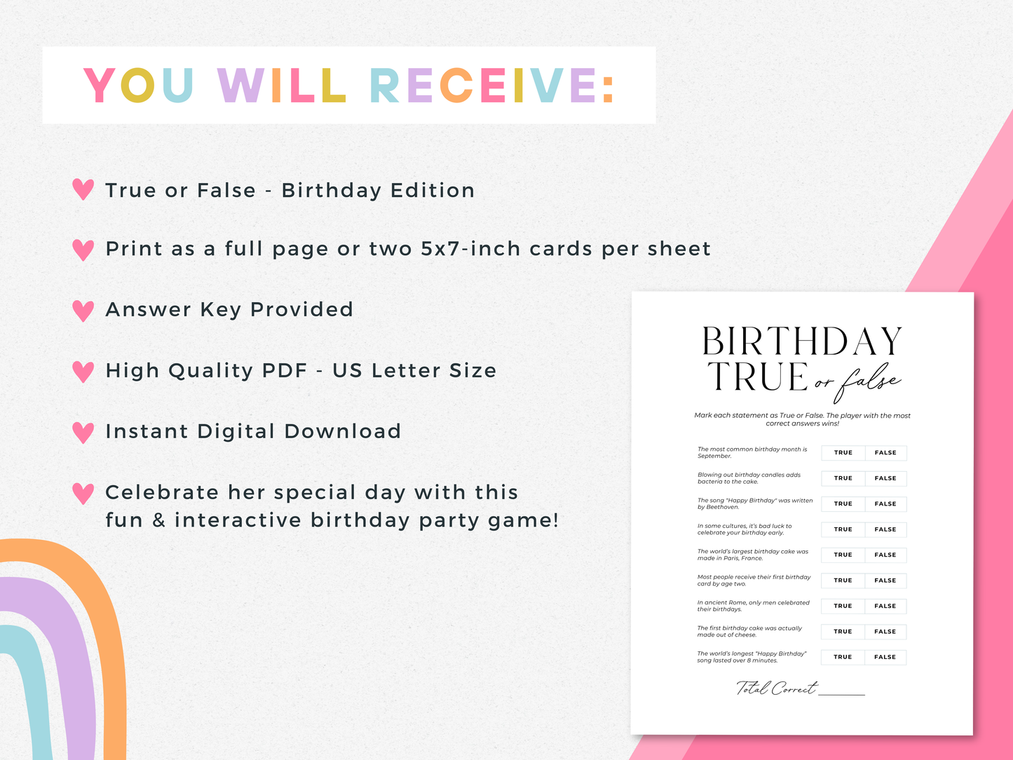 True or False - Birthday Party Edition