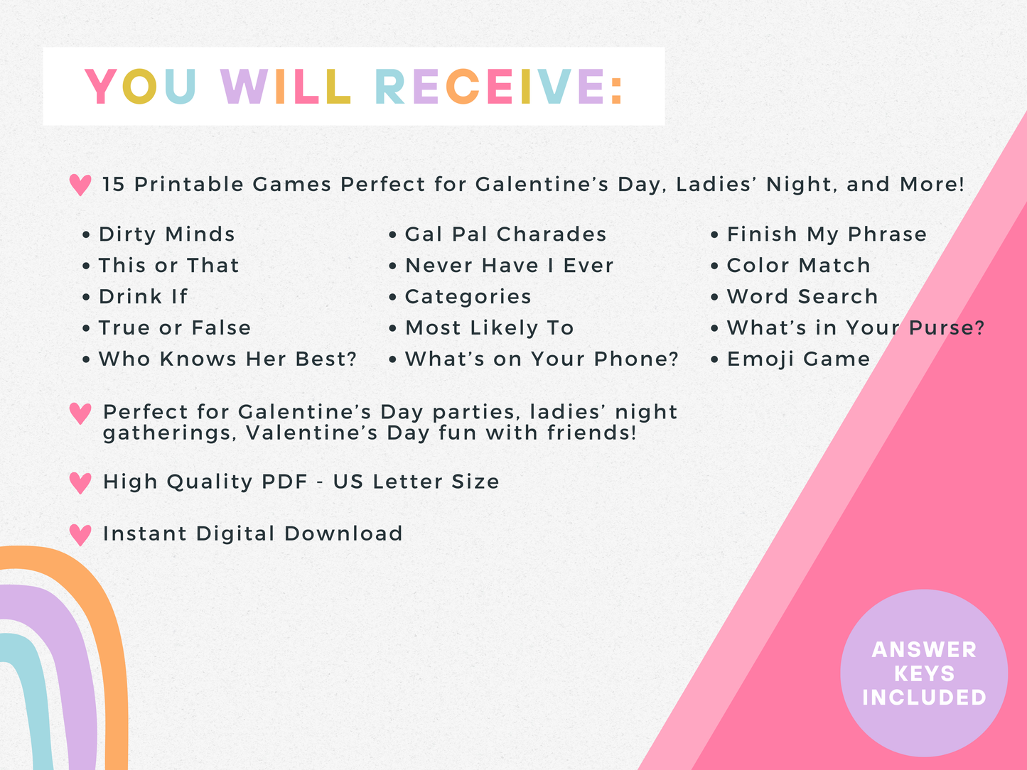 Galentine's Day Party Game Pack