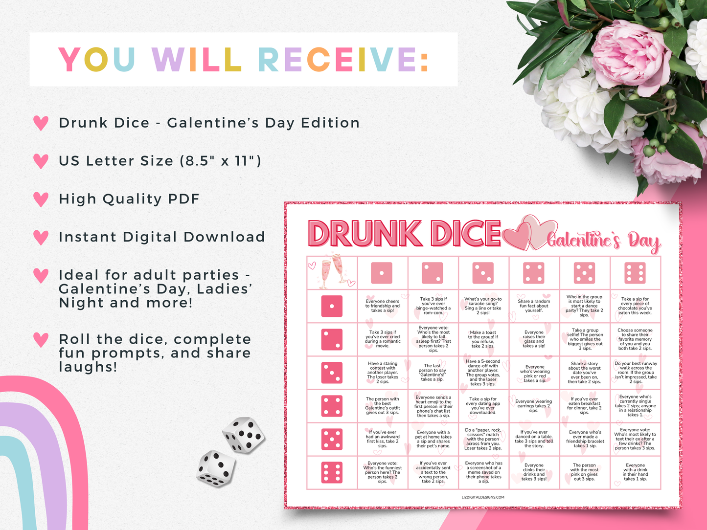 Drunk Dice - Galentine's Day Edition