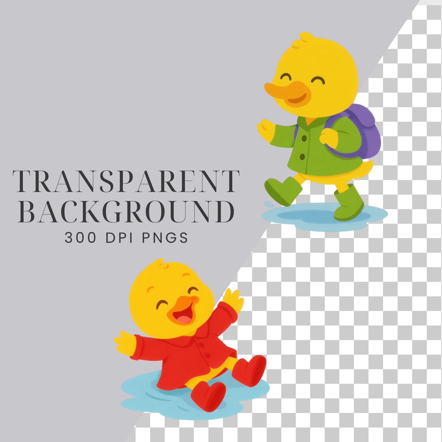Rainy Day Duck Clipart Pack