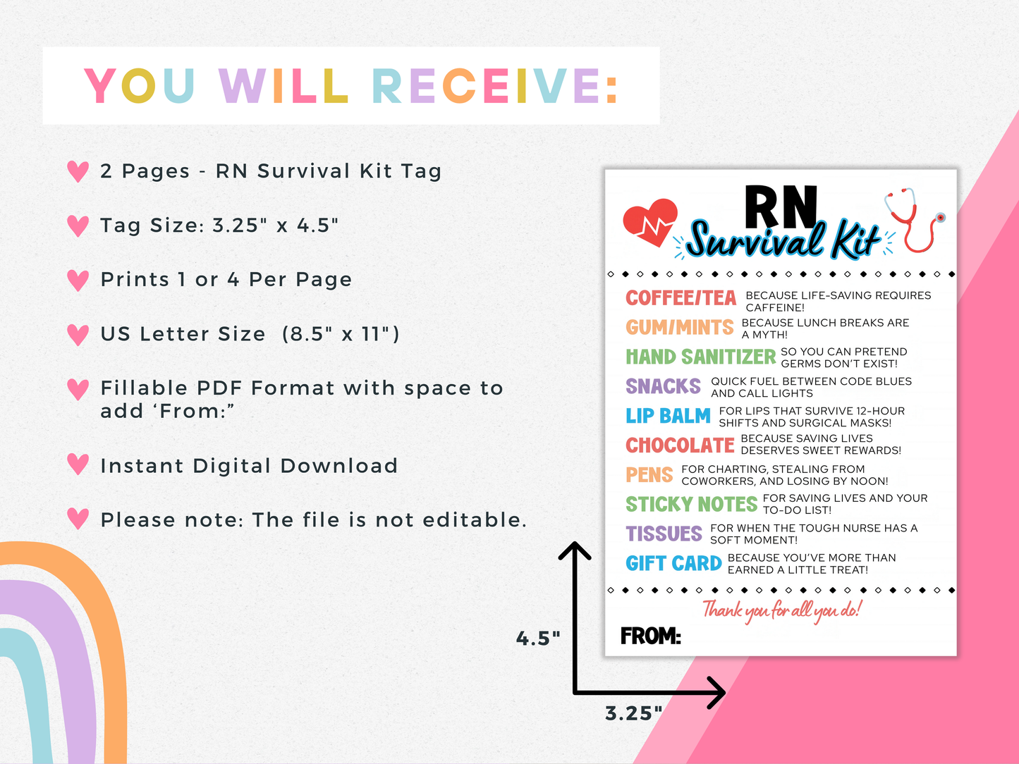 RN Survival Kit Tags