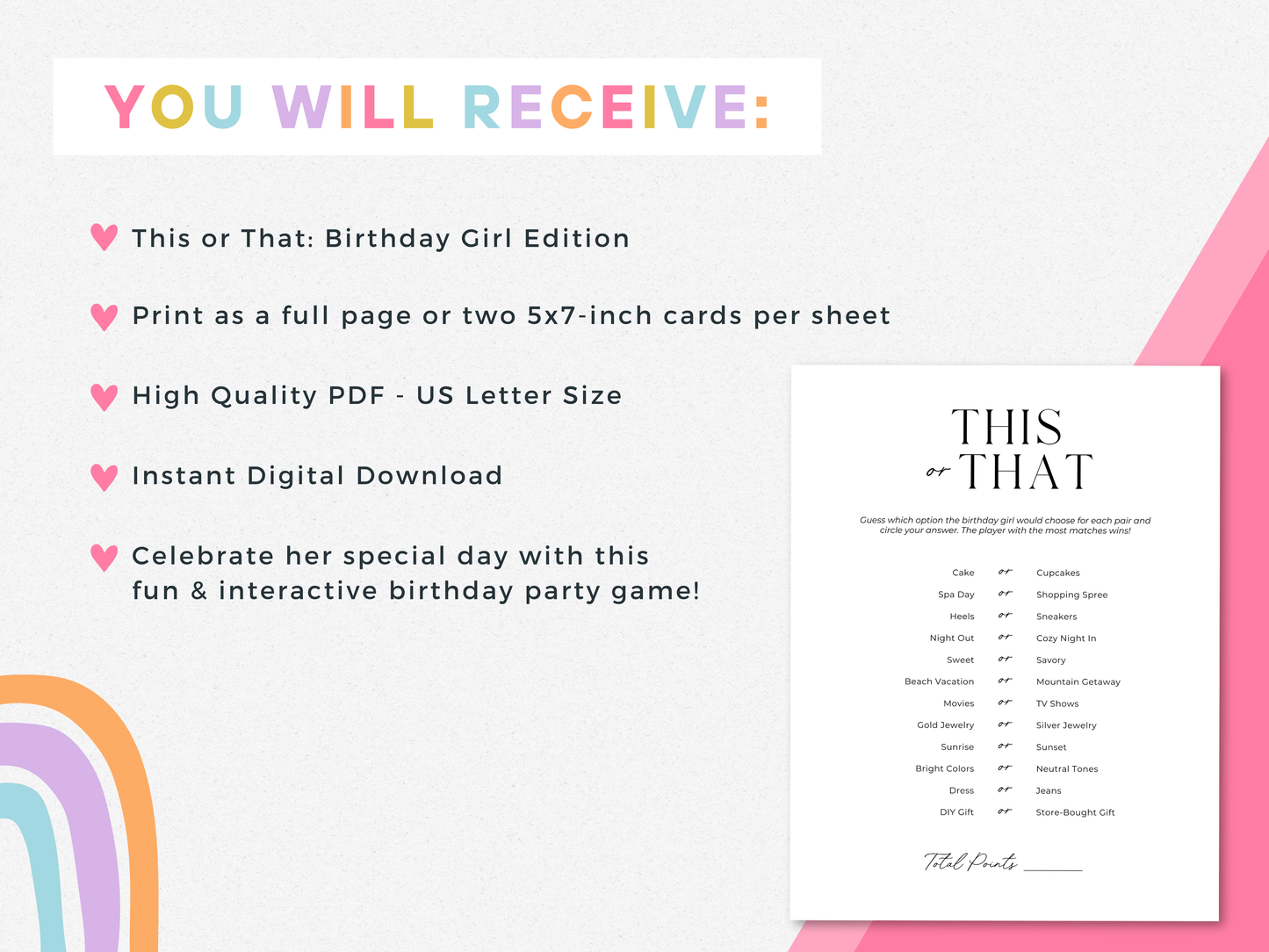 This or That - Birthday Girl Edition
