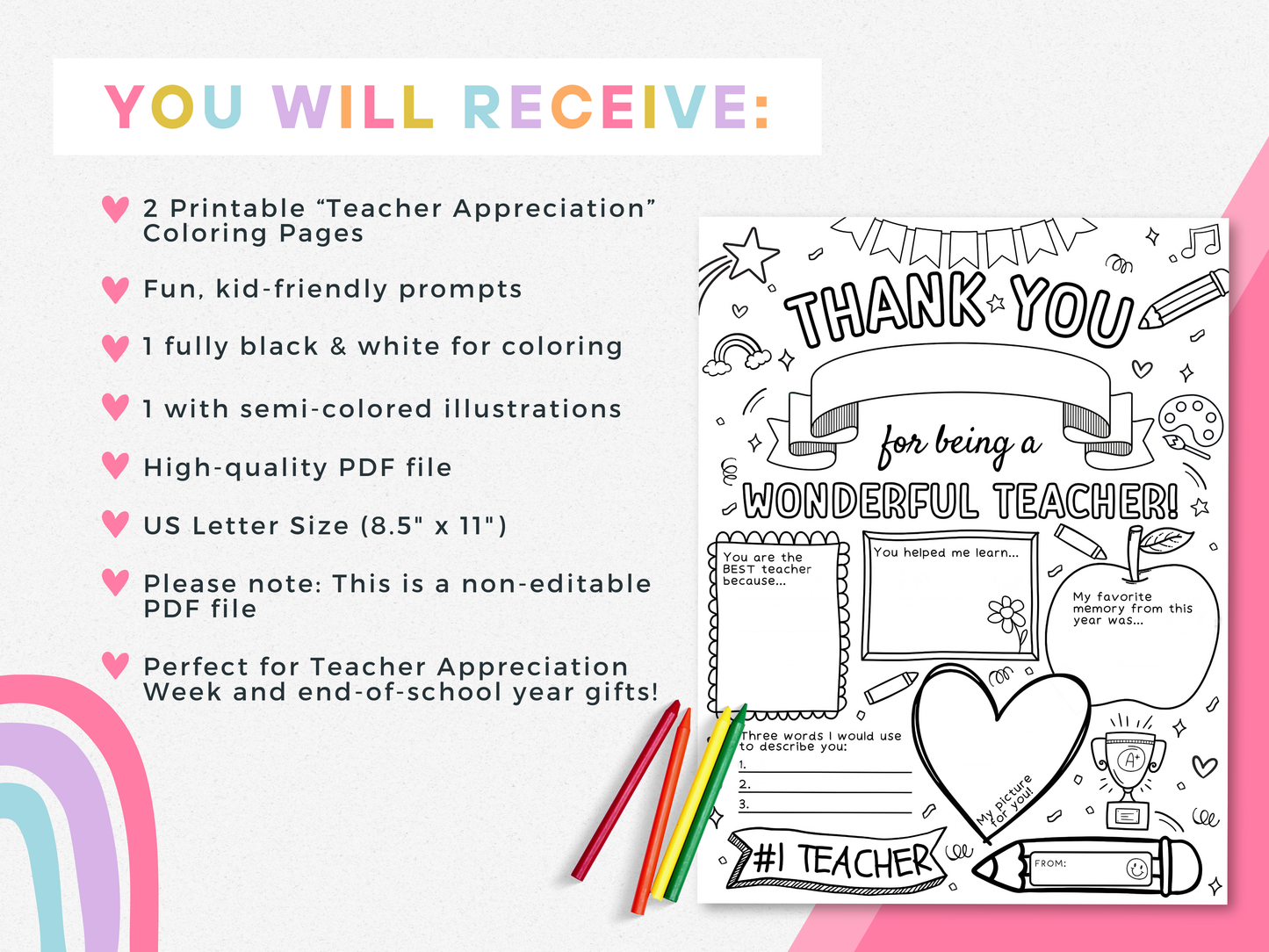 Teacher Appreciation Coloring Page