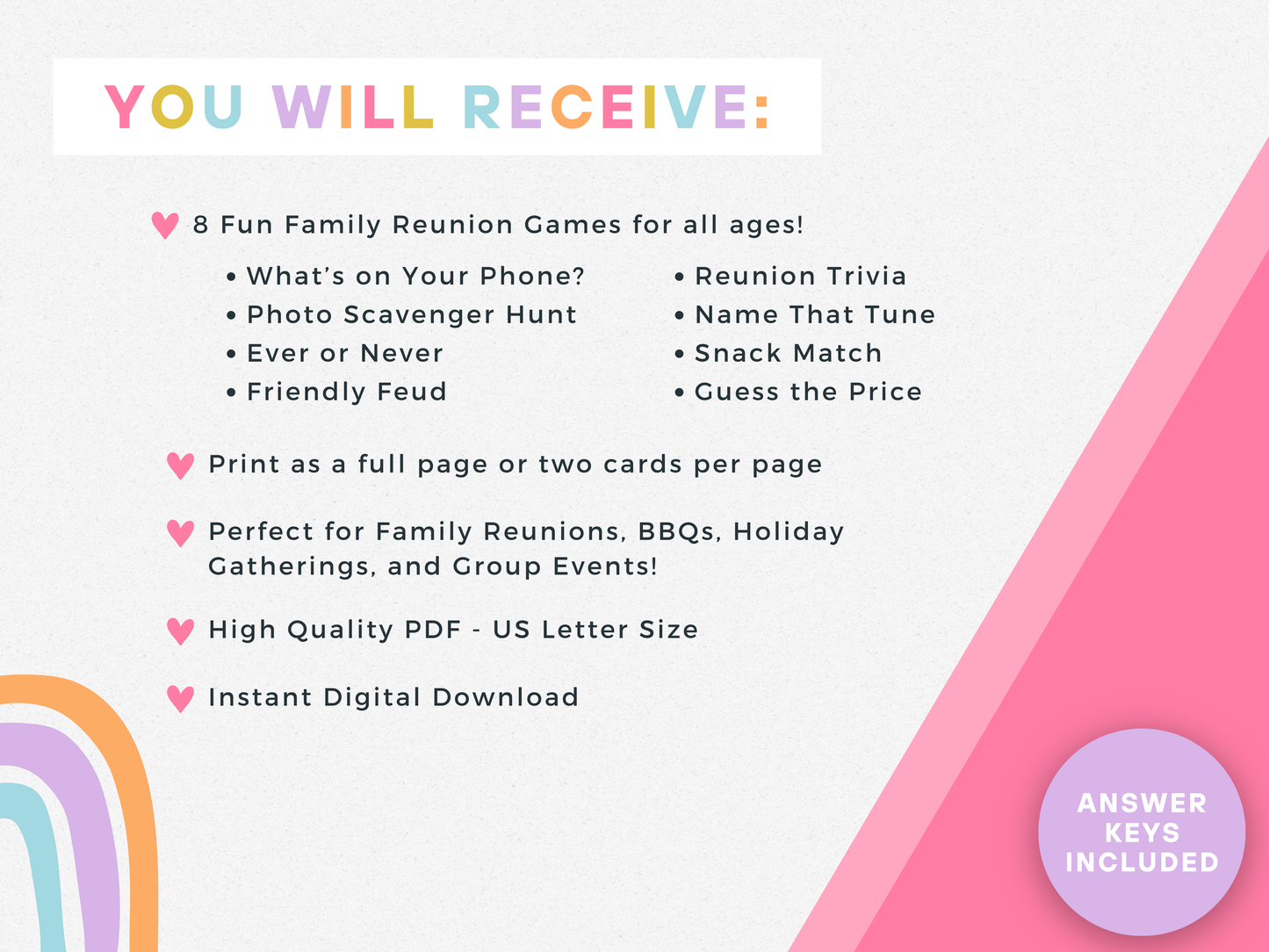 Family Reunion Party Game Pack (8 Games)