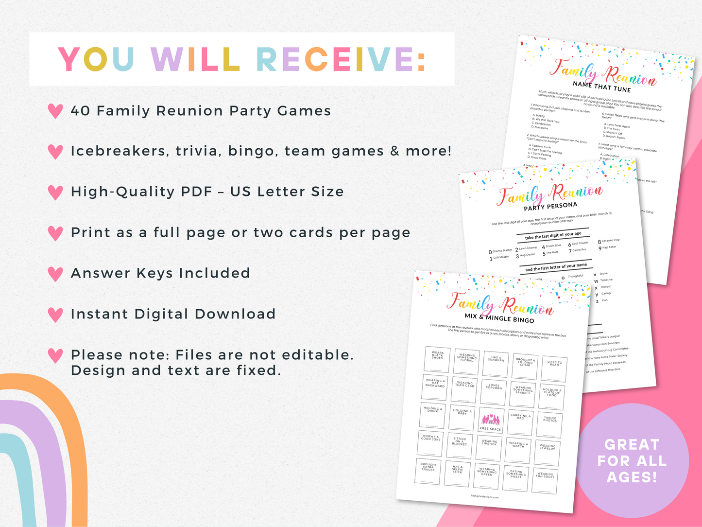 Family Reunion Party Game Pack (40 Games)