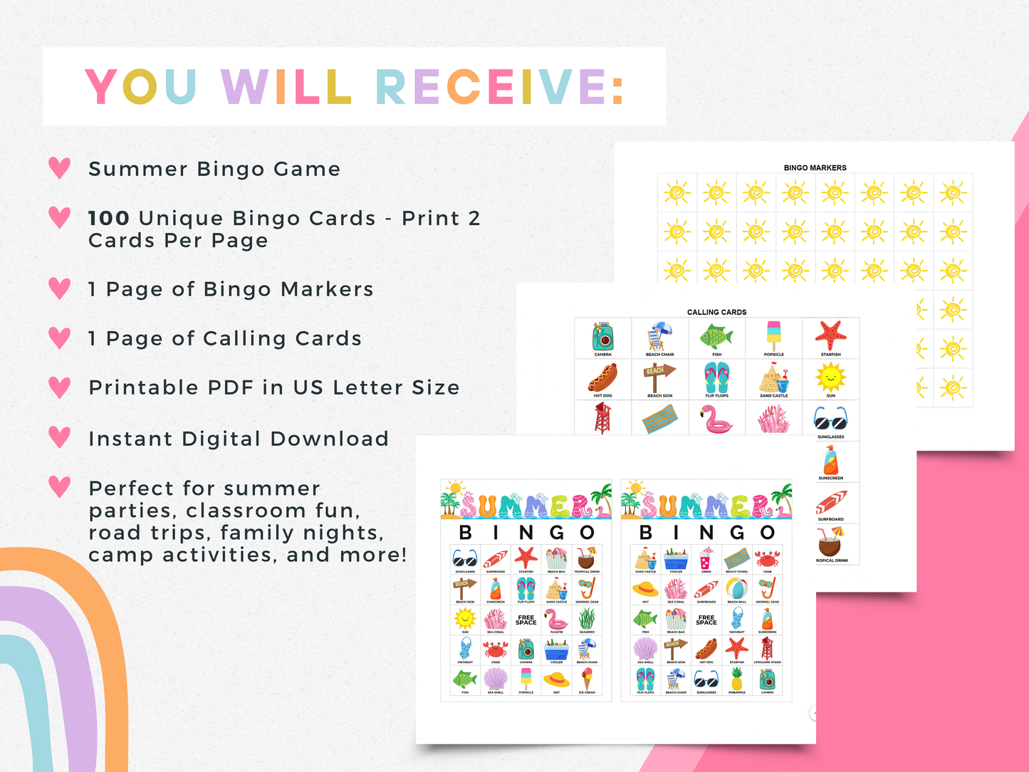 Summer Bingo Cards