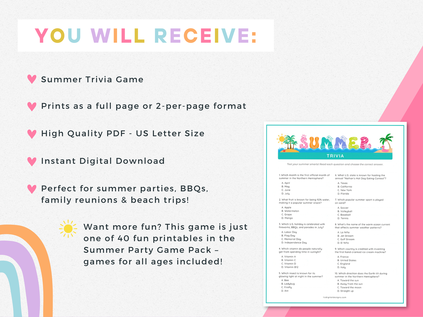 Summer Trivia Game