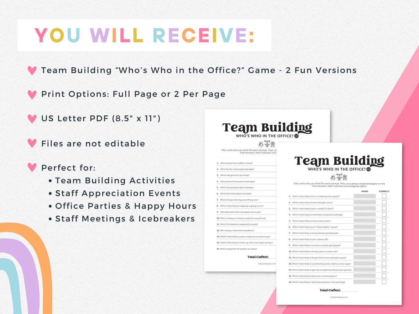 Team Building "Who's Who in the Office?" Game