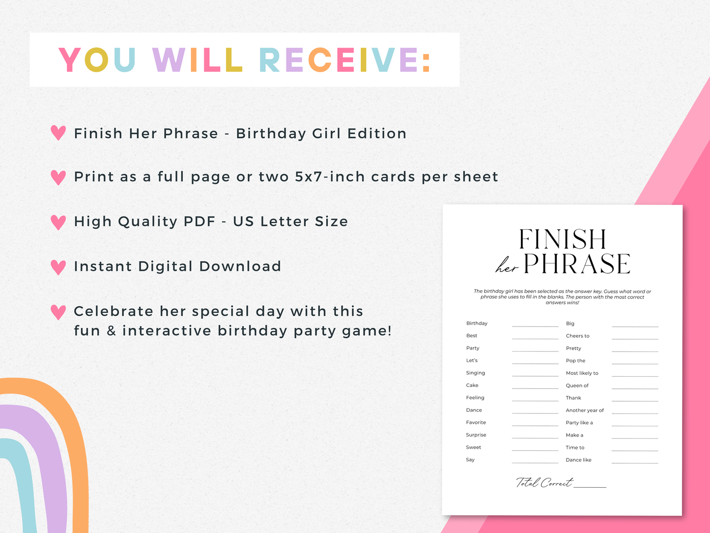 Finish Her Phrase - Birthday Girl Edition