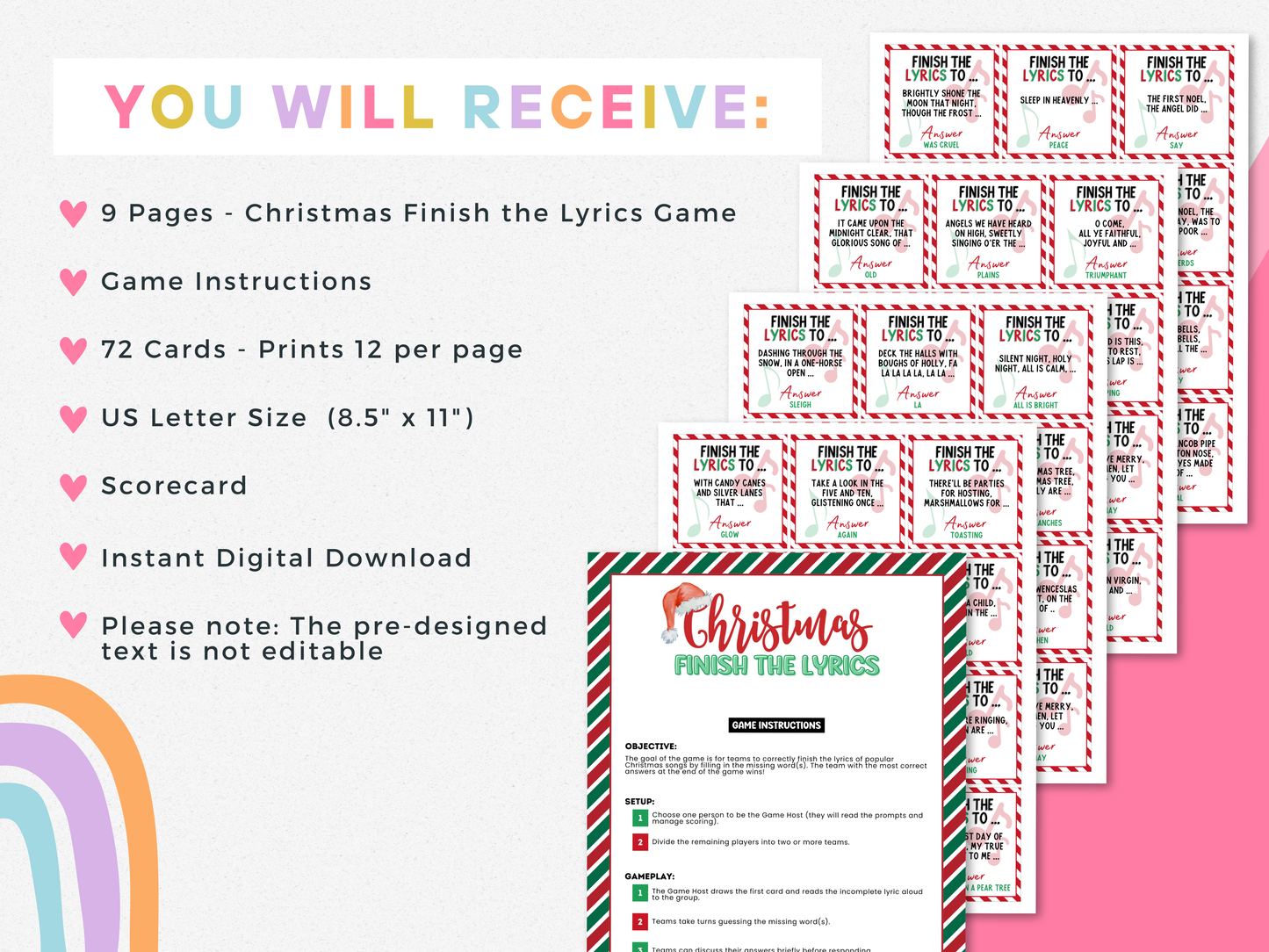 Christmas Finish the Lyrics Game