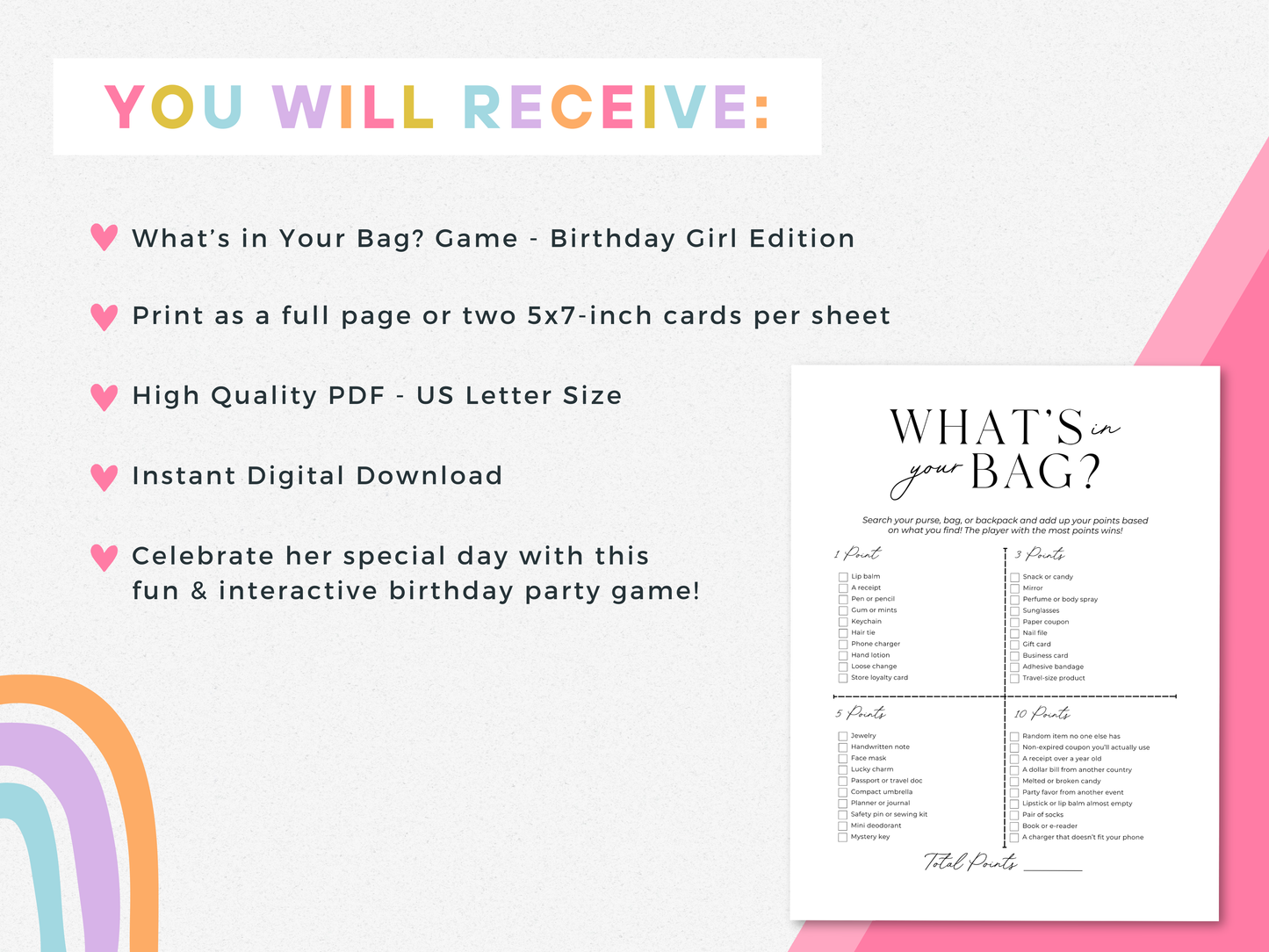 What's in Your Bag? - Birthday Party Game