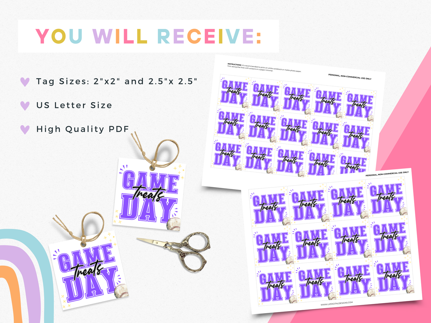 Baseball Game Day Treat Tags