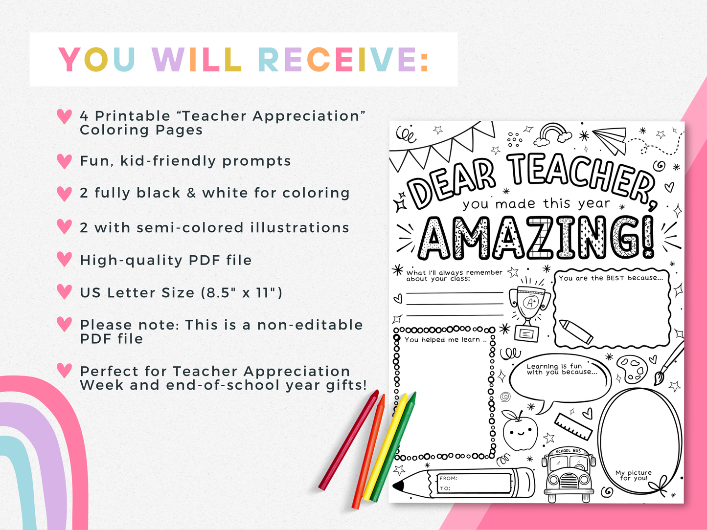 Teacher Appreciation Coloring Page