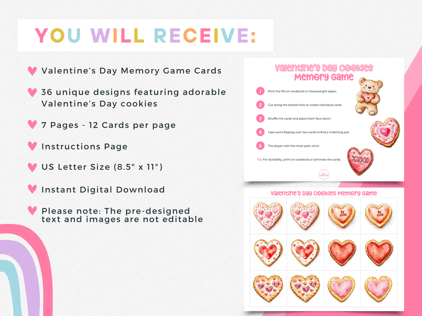 Valentine's Day Cookies Memory Game