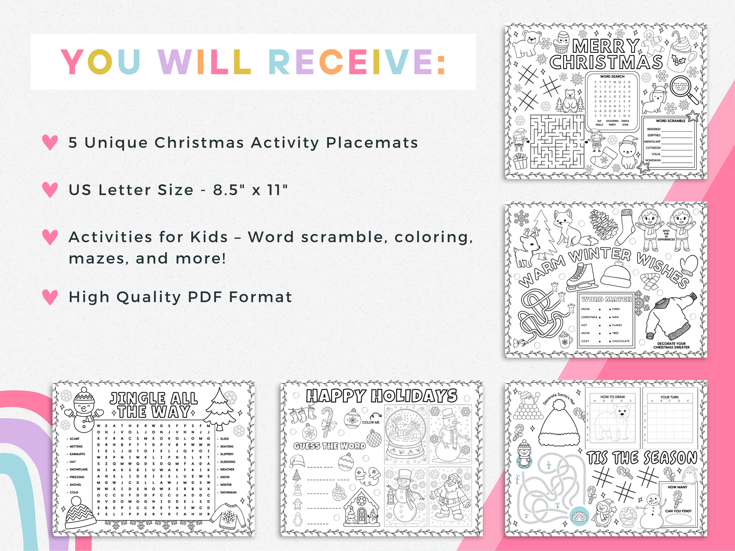 Christmas Activity Placemats