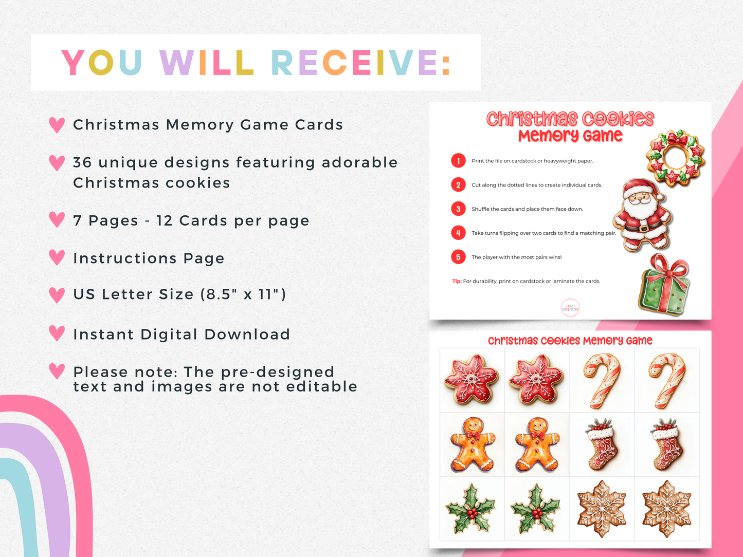 Christmas Cookies Memory Game