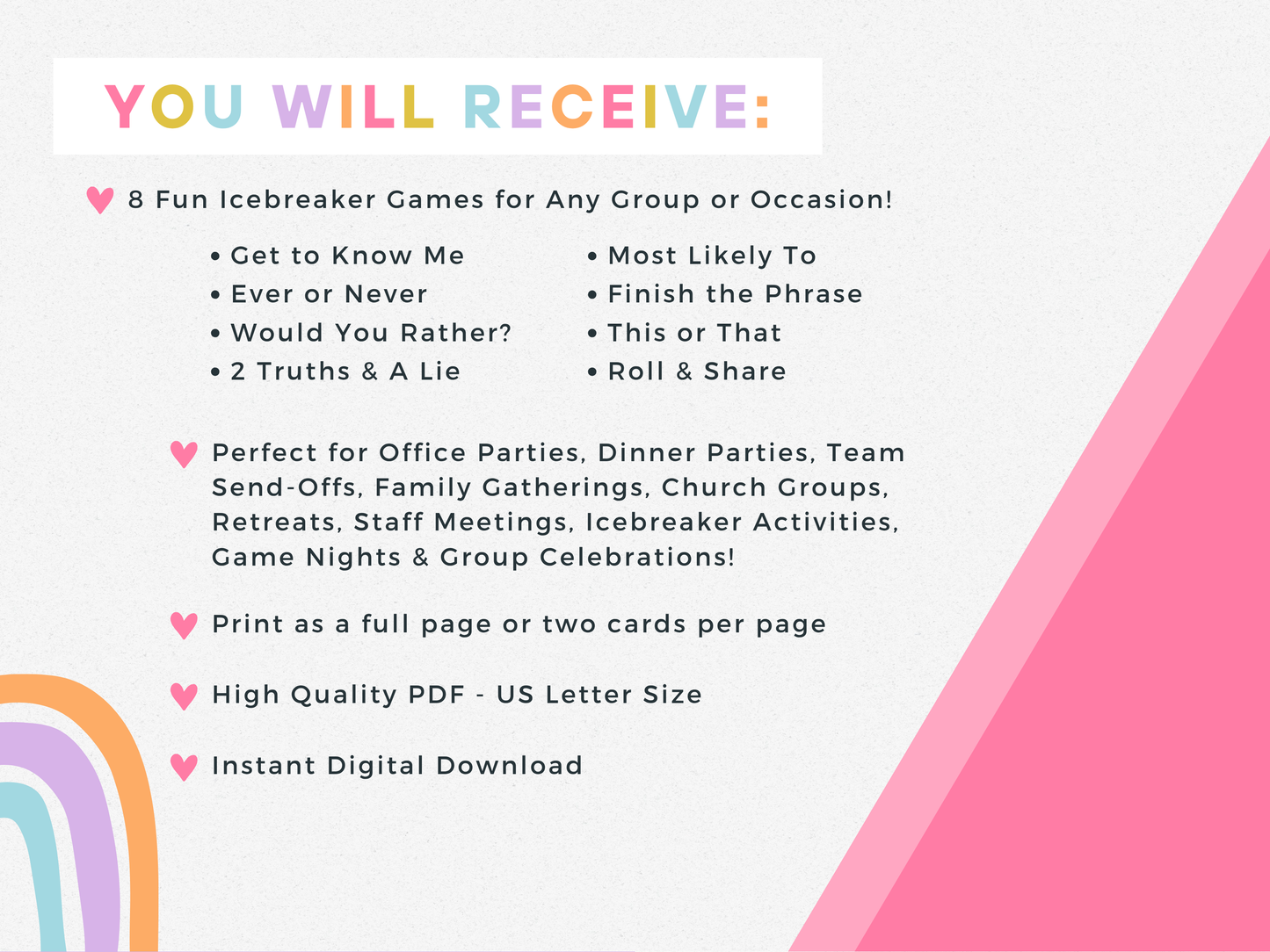 Icebreakers Party Game Pack (8 Games)