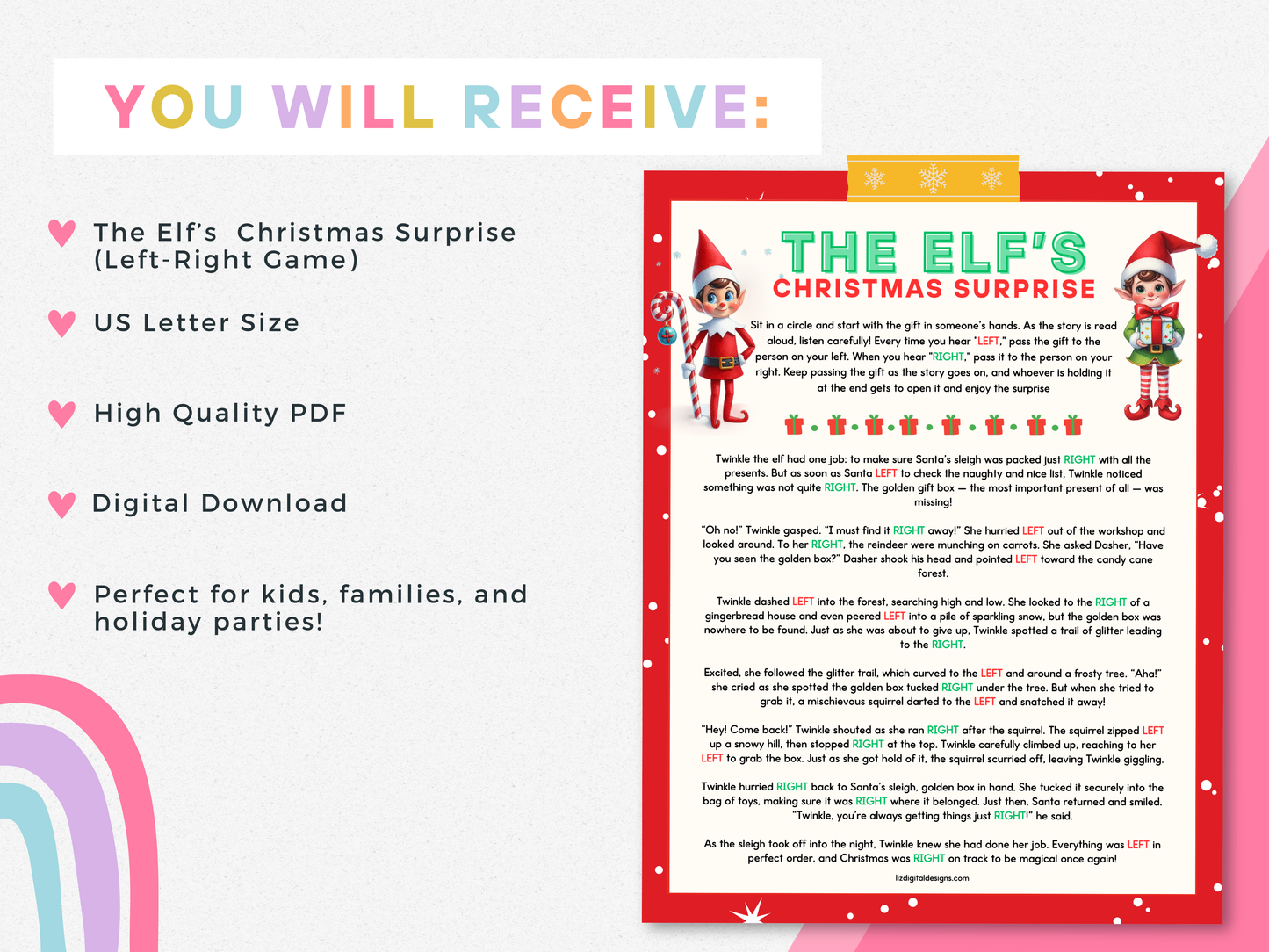 The Elf's Christmas Surprise (Left-Right Game)