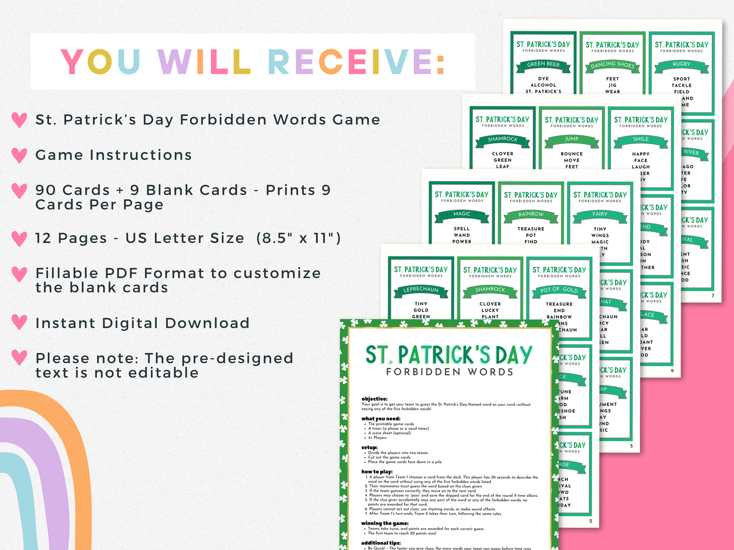 St. Patrick's Day Forbidden Words Game