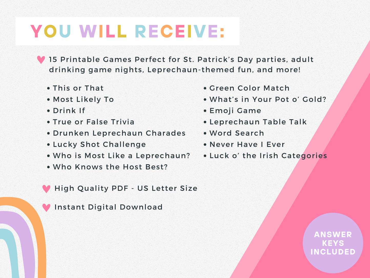 St. Patrick's Day Party Game Pack