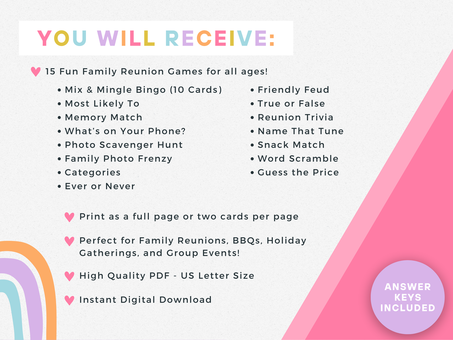 Family Reunion Party Game Pack (15 Games)