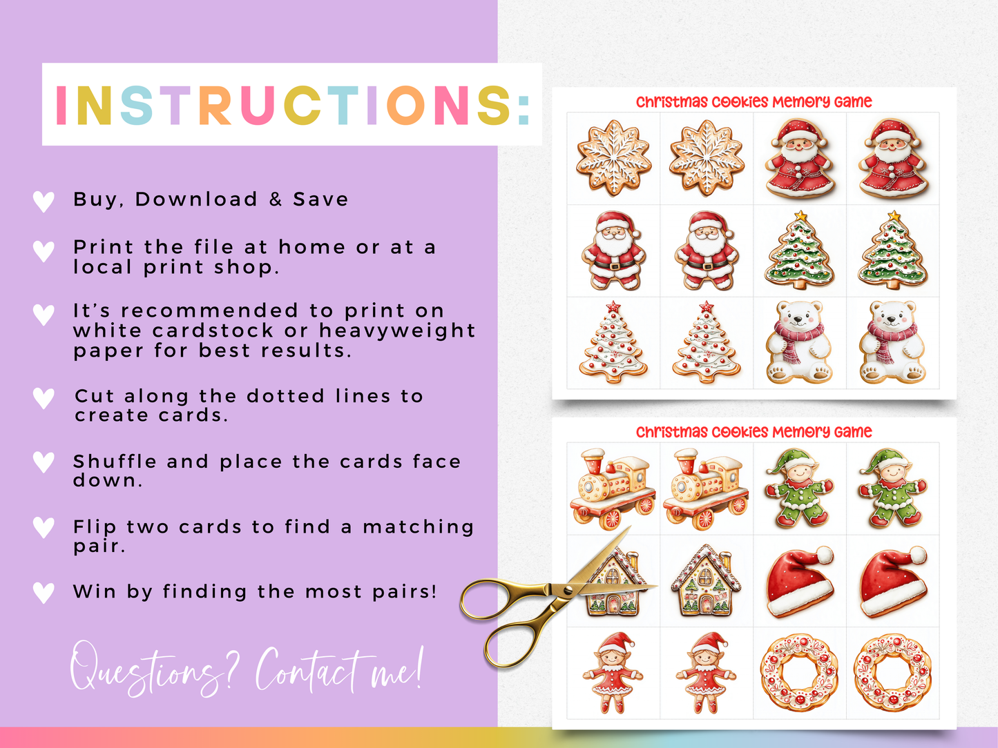 Christmas Cookies Memory Game