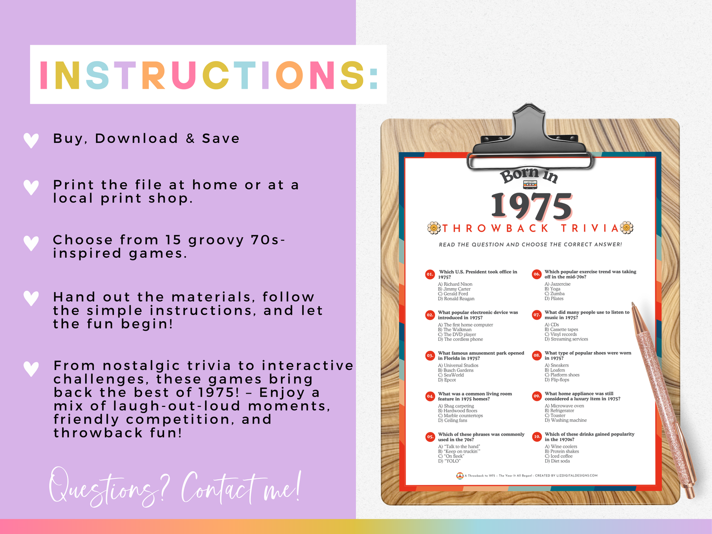 Born in 1975 Party Game Pack