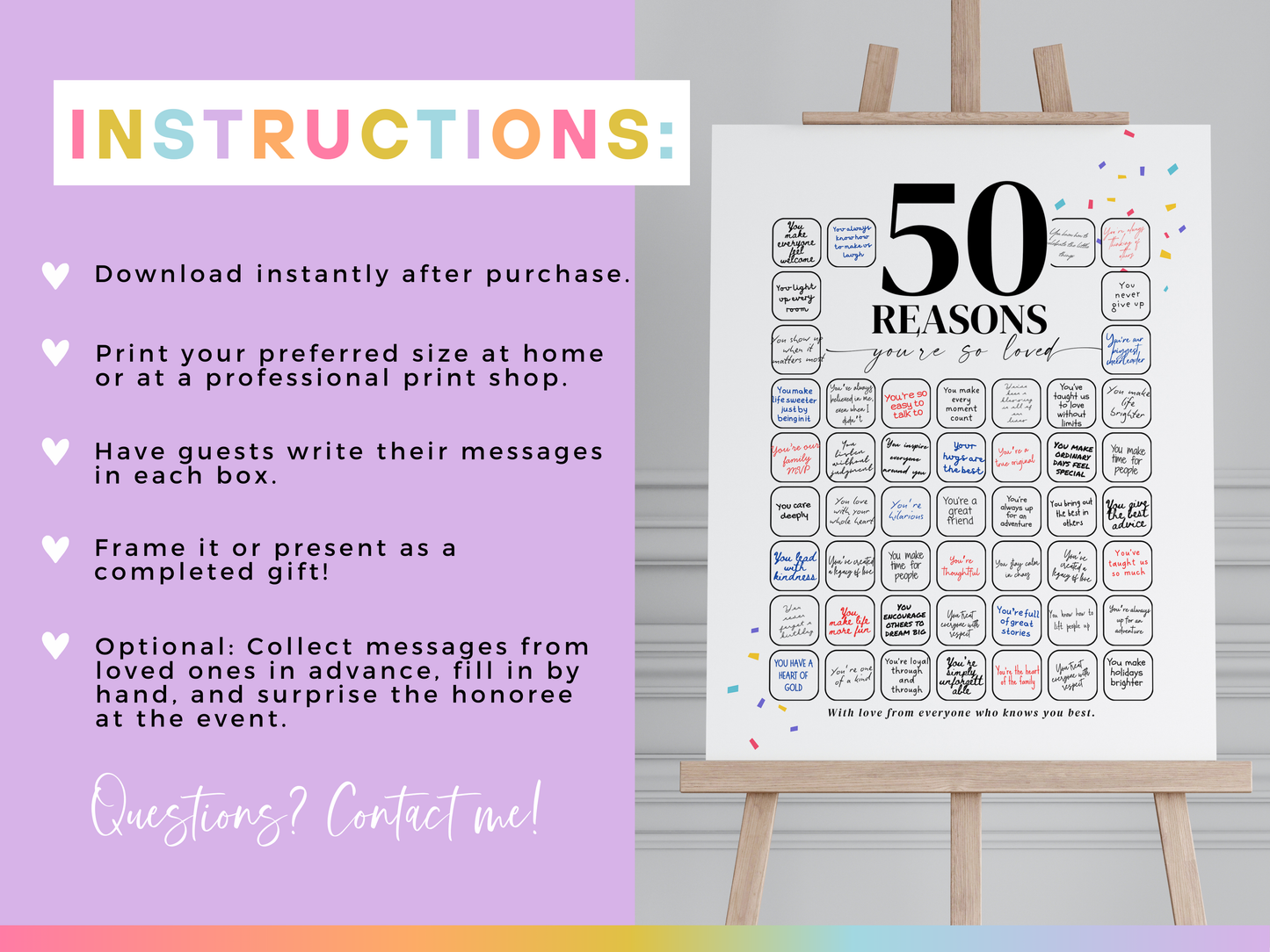 50 Reasons You're So Loved - Birthday Keepsake