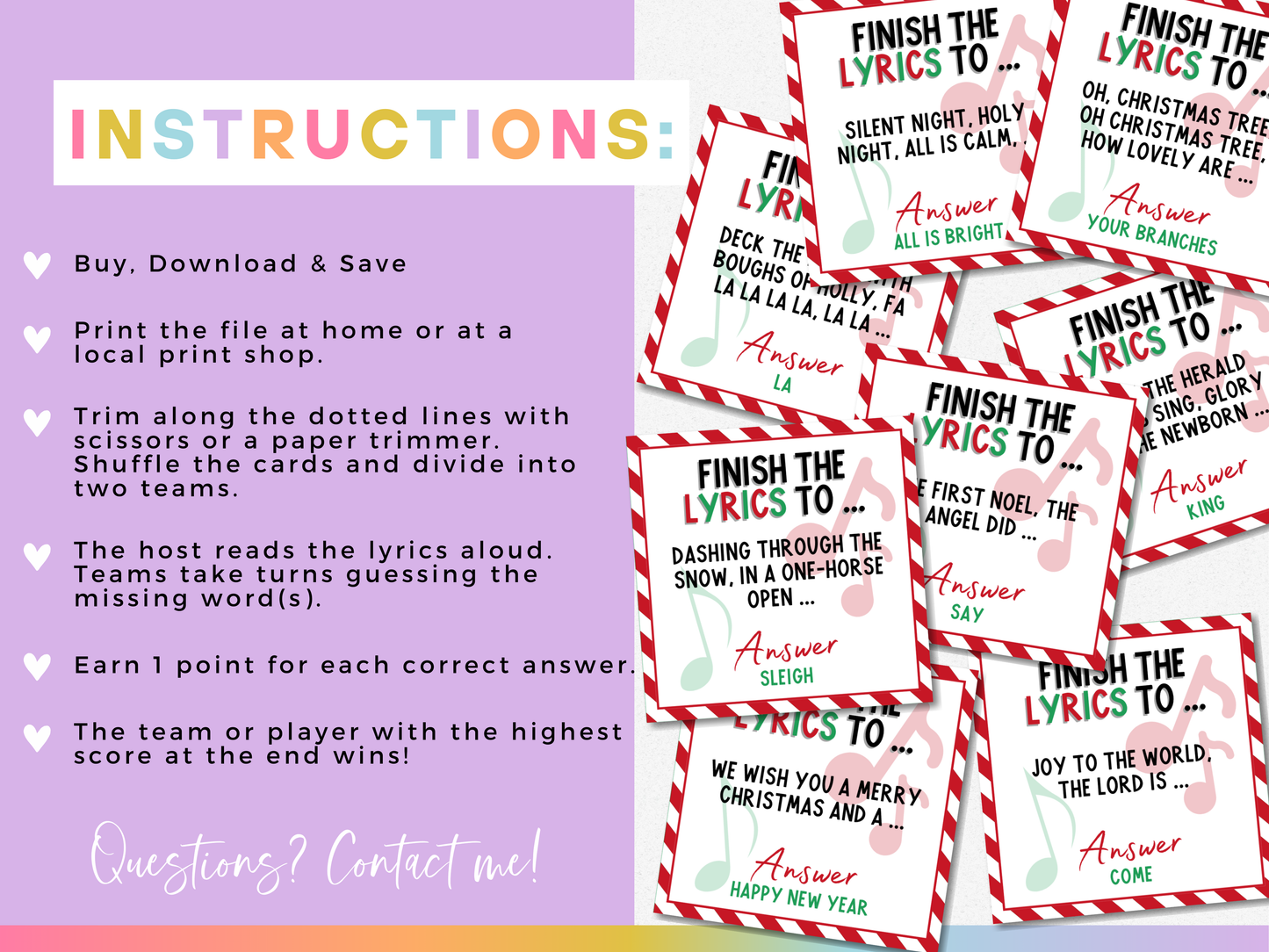 Christmas Finish the Lyrics Game