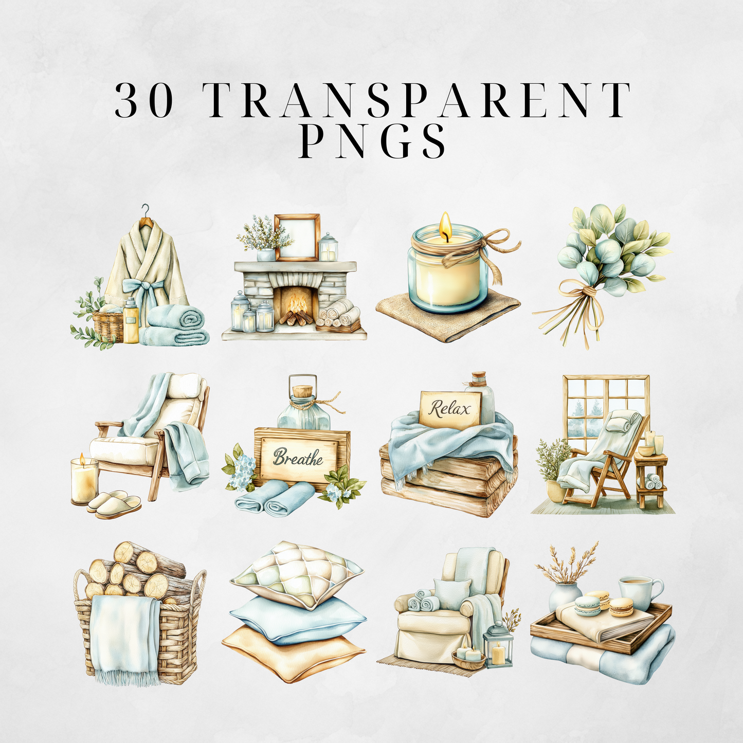 Winter Spa Clipart Pack